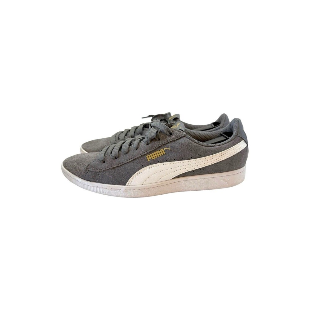Puma Suede Classic Womens Size 8 Charcoal Gray White Low Top Sneakers SoftFoam